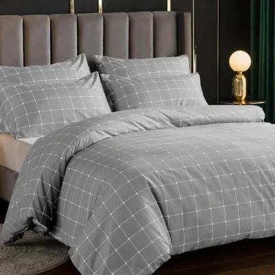 Image of Lazzaro Single Duvet Cover Set Premium Microfiber (135 x 200 cm) 2 PCs Ultrasoft Hypoallergenic Easy Care Bedding With Zipper Closure