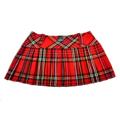 Image of TARTAN MICRO MINI SKIRT 9IN LENGTH(23CM) (10, RED)