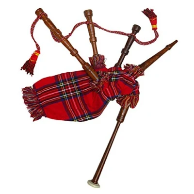 Image of TC Baby, Mini, Toy Bagpipe Rose wood Junior Playable Best For Child Bagpipes Cover &amp; Cord free Reeds (Royal Stewart)