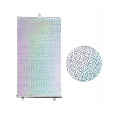 Image of TZYYAO Blackout Roller Blind,Suction Cup Window Curtain,Retractable Sun Shade,No Drilling Blinds,Adjustable,Temporary Portable Cover Curtain,Silver 45x125cm(17.7 * 49.2in)