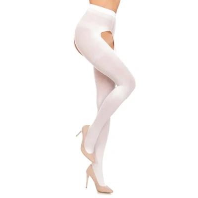 Image of GLAMORY Women&#039;s 60 Ouvert strumpfhose Tights, Denier, White, 3XL Große Größen
