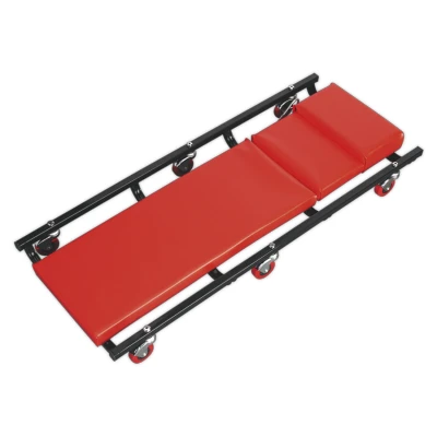 Image of Sealey Scr74 Creeper Steel 6 Wheels &amp; Adjustable Head Rest Deluxe American Style
