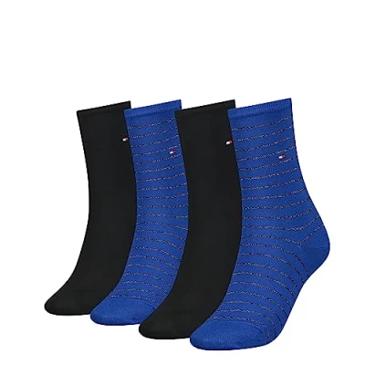 Image of Tommy Hilfiger Women CLSSC Socks, Black Lurex, 35/38