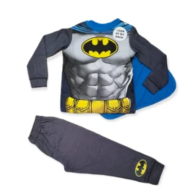 Image of Textiles 4 Home Boys Batman Pyjamas Set Nightwear 2 to 8 Years (as8, age, 7_years, 8_years, regular, 7 years) Grey