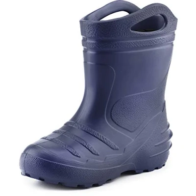 Image of Ladeheid Children&#039;s EVA Extra Light Wellington Boots Rainy Wellies Rain KL051 (Dark Blue, EU 34 = UK 2)