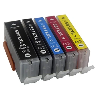 Image of AQree Compatible Ink cartridges Replacement for Canon PGI 580XXL CLI 581XXL pixma TS6150 TS6151 TS6250 TS6251 TR7550 TS8150 TS8151 TS8152 TS8250 TS8251 TR8550 TS9150 TS9550 (5 Pack)