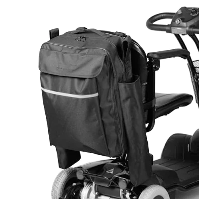 Image of HOMECRAFT Scooter Bag with Crutch or Walking Stick Pockets (Eligible for VAT Relief in the UK) Waterproof Wheelchair Mobility Multiple Compartments and Storage, Elderly &amp; Disabled