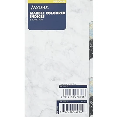 Image of Personal Marble 6 blank tabs index