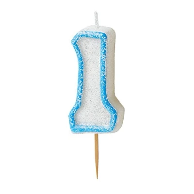Image of 1 Blue Glitz Candle