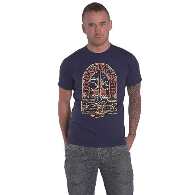 Image of Johnny Cash T Shirt Sunday Morning Official Unisex Denim Blue XXL