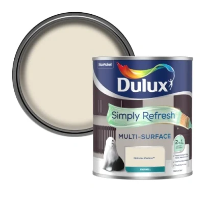 Image of Dulux Simply Refresh Multi Surface Eggsgell Paint Natural Calico 750ML