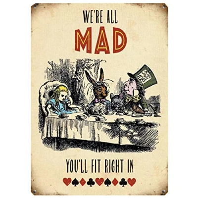 Image of Fridge Magnet Alice in Wonderland We&#039;re All Mad Tea Party