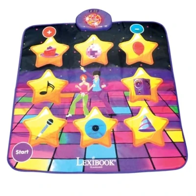 Image of Lexibook DM10, Electronic Dance Floor Mat, Illuminated Keys, Built in Speaker, Purple/Yellow, M