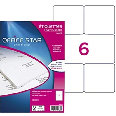 Image of Office Star Bôite 600 Universal Labels 99 1 x 93.1 mm