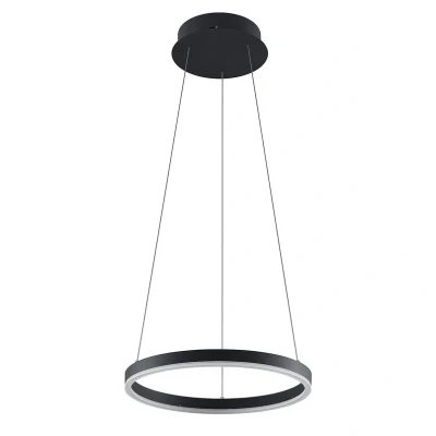 Image of Arcchio LED pendant light Albiona, black, 1 ring, Ø 40 cm