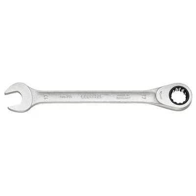 Image of GEDORE Open ended spanner with ring ratchet, AF 21 mm, Flat, Bi hex, UD profile, Spanner, 7 R