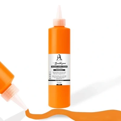 Image of Fabric Paint 500 ml Washable Textile T Shirt Colour for Light Fabrics Machine (Orange)