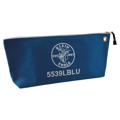 Image of Klein Tools Canvas Zipper Pouch, 40.6 cm Tool Bag Storage Organizer, Blue 5539LBLU