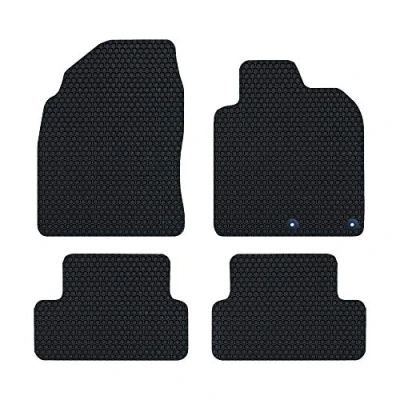 Image of Nicoman Hex Fully Tailored Car Mats Fit (2006 2013 Qashqai MK1) (Full Set 4 Piece,Black)