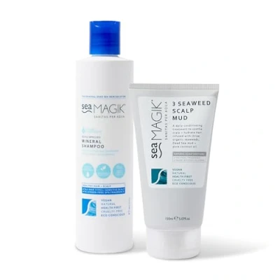 Image of Sea Magik Salicylic Acid Shampoo and Scalp Mask Set for Sensitive Dry Hair, Infused with Strengthening Seaweed, Long Lasting Hydration, Vegan, Cruelty Free (300ml + 150ml)