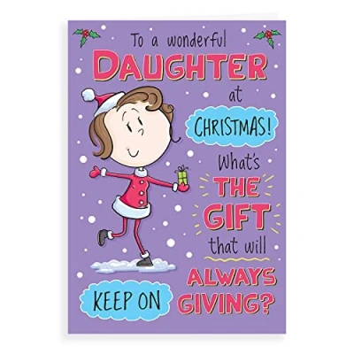 Image of Piccadilly Greetings Regal Publishing Humour Christmas Card Daughter 9 x 6 inches, C85519