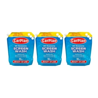 Image of CarPlan All Seasons Pre Mix Car Screenwash 5L Pouch (x3)