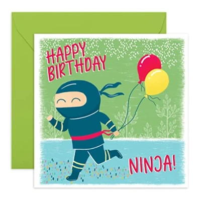 Image of Central 23 Attractive Birthday Cards For Boys &#039;Ninja Birthday&#039; Happy Brother Birthdate Greeting Him Kids Nephew Grandson Comes With Stickers