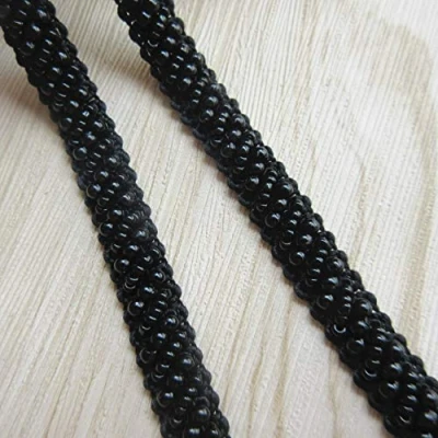 Image of 1 Yard Pearl Beads Decorative Tape Lace Edge Trim Ribbon Band cm Width Vintage Style Black Edging Trimmings Fabric Embroidered Applique Sewing Craft Wedding Bridal Dress DIY Party Headwear Headdress
