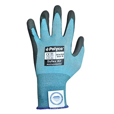 Image of Polyco DFA/08 Reusable Gloves Dyflex Air Polyurethane Coated Dyneemar Size 8