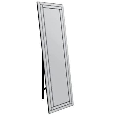 Image of MirrorOutlet Large Modern Cheval Venetian Glass Double Framed Free Standing Mirror 4ft11 x 1ft4 150cm 40cm, (YC119)