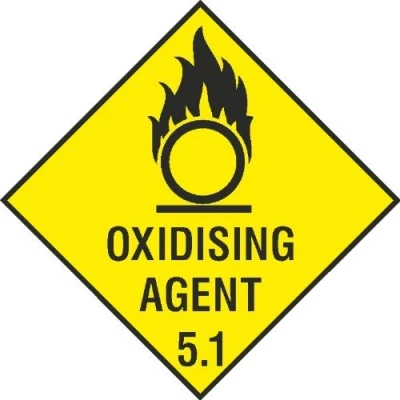 Image of 100mmx100mm Oxidising Agent Sticker (Self Adhesive Label Sign)