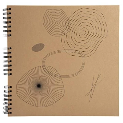 Image of Exacompta Ref 16147E Eterneco Collection Wirebound Photo Album 320 x 320mm in Size, 60 Black Card Pages, Holds Up To 360 Photos Geometrical Design Printed Cover