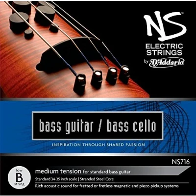 Image of D&#039;Addario NS Electric 4/4 Scale Medium Tension Single Low B String for Bass/Cello