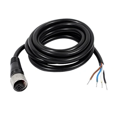 Image of Sourcingmap M12 Female Straight 4 Pin Connector Aviation Socket Electrical Cable 2M