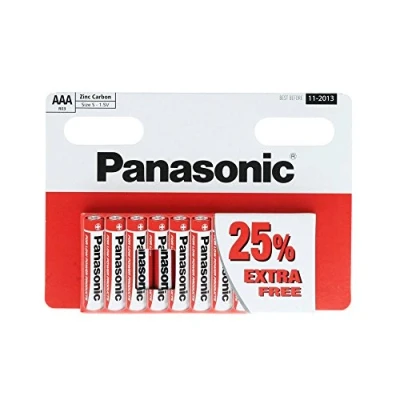 Image of Panasonic AAA (1.5v) Zinc Carbon Batteries (also known as UM4, MN2400), 10 Count (Pack of 1)