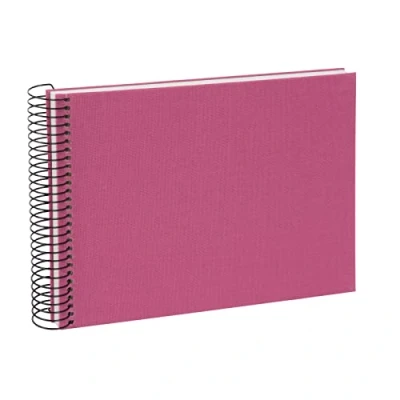 Image of goldbuch 20508 Spiral Photo Album with 40 White Pages Memory 24 x 17 cm Without Picture Cut Out Book Fuchsia
