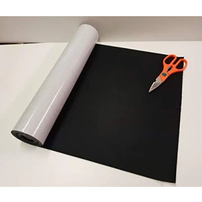 Image of One Metre x 450mm Wide roll of Black Sticky Back SELF Adhesive Felt/Baize Supplied in A Tube, NOT Folded