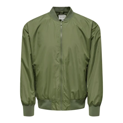 Image of Only &amp; Sons Onsgavin Jacket Bomber Jacket, Men&#039;s, Size: Small, Olive night