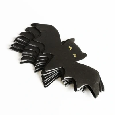 Image of Halloween Napkins Pack of 20 Black Bat with Gold Eyes Fun Party Tableware Decoration Tissue Paper