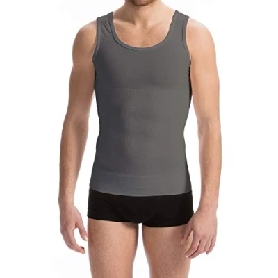 Image of Farmacell 417 (Grey, XL) Men&#039;s Tummy Control Body Shaping Vest Tank Top Slimming Compression Men’s Undershirts Shaper