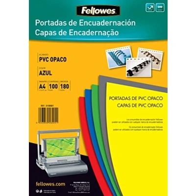 Image of Fellowes 936641 Covers in PVC 100 Units, Opaque Blue