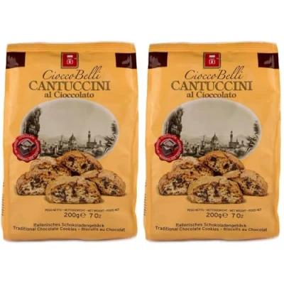 Image of Chocolate Cantuccini Biscotti (200g, Pack of 2) Gourmet Artisan Biscuits From Tuscany