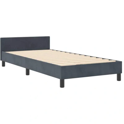 Image of vidaXL Bed Frame Dark Grey 90x200 cm Velvet