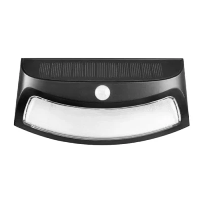 Image of PIR Motion Sensor Solar LED Wall Lamp Waterproof Outdoor Garden Fence Decor Pathway Light (Black,Warm White)