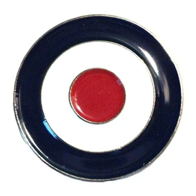 Image of Red White &amp; Blue MOD RAF Target Roundel Scooter Metal Enamel Badge