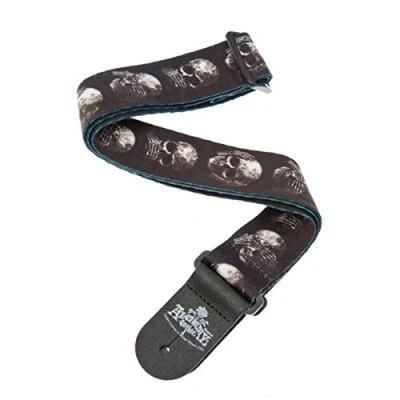 Image of D&#039;Addario Accessories Guitar Strap Electric Strap, Acoustic &amp; Bass Alchemy Muted Skulls