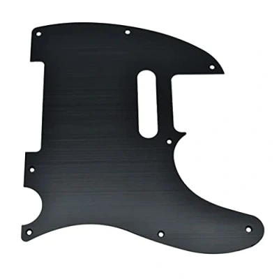 Image of Dopro 8 Hole Aluminum Anodized 1 Ply Tele Pickguard TL Scratch Plate for American/Mexican FD Telecaster Black