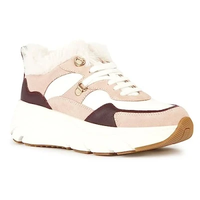 Image of Geox Women&#039;s D Diamanta C Sneaker, White Nude, 5 UK