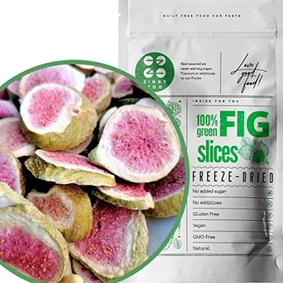 Image of Freeze Dried Figs Slices 100% Natural No Added Sugar Gluten Free Healthy Snack, Cake Decoration, Smoothie Dry Raw Snack Fresh to Perfect Fig ZingyZoo