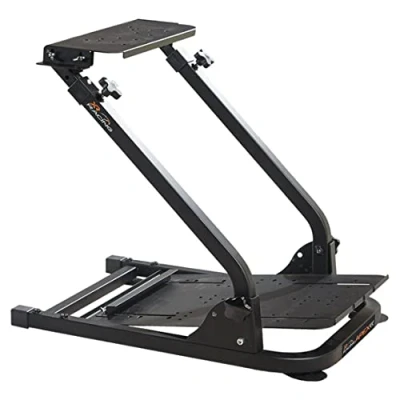 Image of X Rocker Racing Wheel Stand, Height Adjustable with Gear Shift Mount, Steering Stand Rig Multi Platform Compatibility for Logitech, Thrustmaster, Fanatec Accessories BLACK